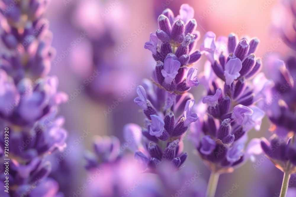 Poster A close-up view of a bunch of purple flowers. Perfect for adding a touch of color to any project or design