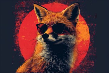 Fox in sunglasses