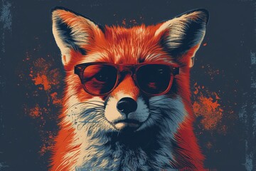 Fox in sunglasses
