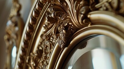 A close-up view of a mirror in a room. This versatile image can be used for various purposes