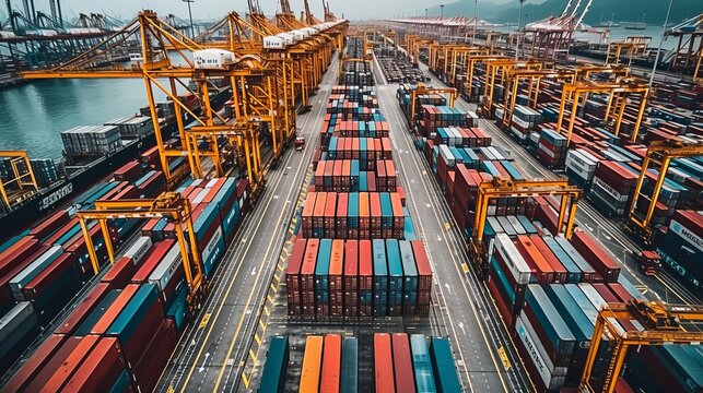 Arrival of shipping containers at rail yard  efficient logistics solutions for transportation