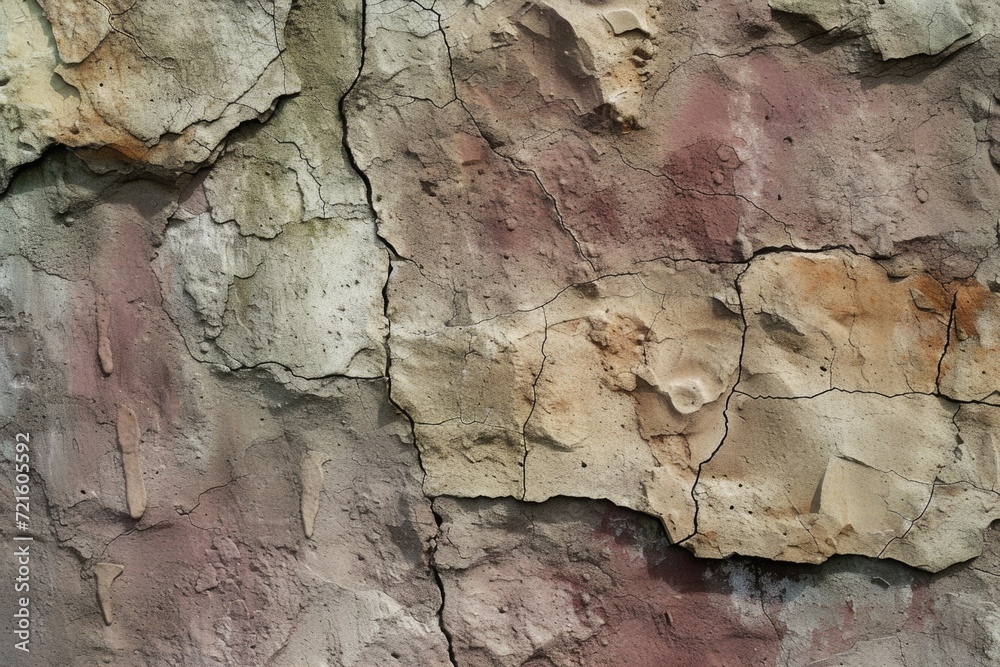Poster a close up view of a stone wall with colorful paint markings. this image can be used to depict urban