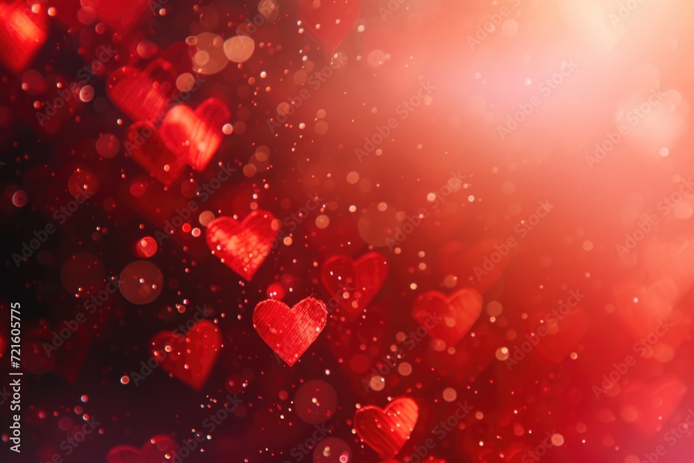 Poster a bunch of red hearts floating in the air. perfect for expressing love and affection. ideal for vale