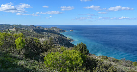 mountains sea bay on the Mediterranean sea in winter 1