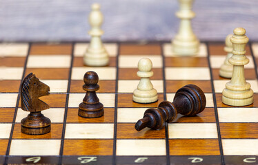 Checkmate move in game of a chess. Business success concept.