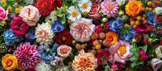 Captivating Collage of Beautiful, Different Kind of Flowers: A Beautiful Bouquet Featuring a Variety of Stunning, Unique Blooms - Powered by Adobe