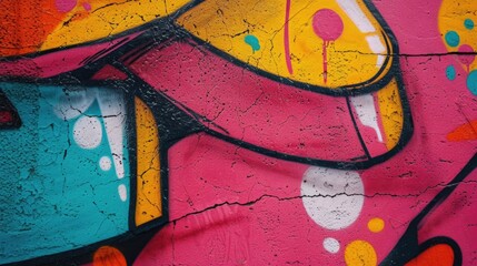 A wall covered in vibrant graffiti artwork. Perfect for urban-themed designs and street art projects