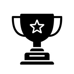 Simple black icon of prize cup for winner