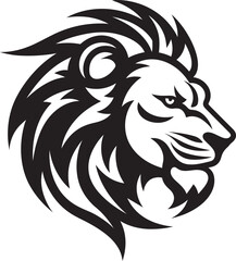 Lion Mane Vector IllustrationVectorized Lion Head Black Theme