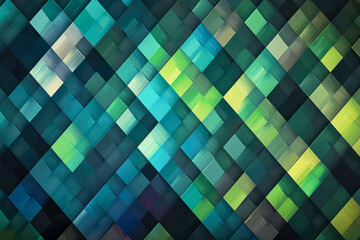 Create a pattern of diamonds with a gradient of green and blue colors