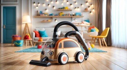 a vacuum cleaner designed like a car