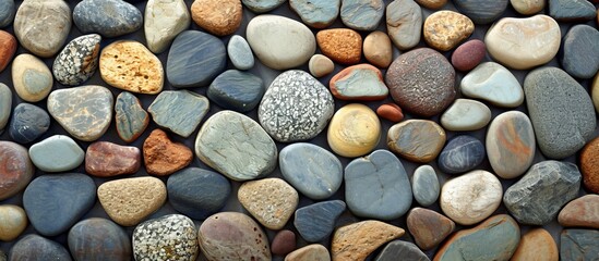 Stunning Stone Wall Pattern on Gravel Background: A Mesmerizing Display of Stones