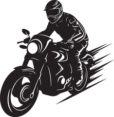 Vector Sporty RiderMonotone Chopper Sketch - obrazy, fototapety, plakaty
