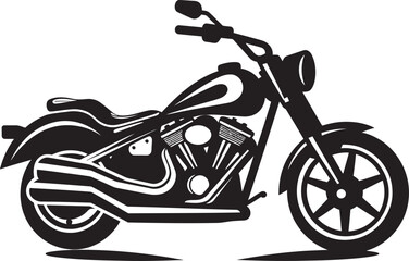 Detailed Rider PoseBlackened Motorcycle Illustration