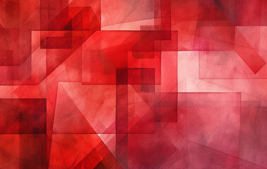 A vibrant red background with overlapping geometric patterns and soft texture, ideal for modern design concepts.
