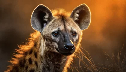 Zelfklevend Fotobehang hyena macro © zekine