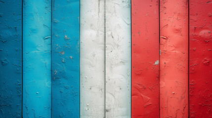 Rustic boards in the color of red white and blue with room for text or copy space.