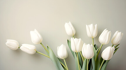 Tulips - Classic beauty - White flowers.