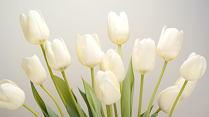 Tulips - Classic beauty - White flowers.