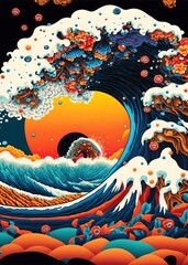 Twilight Tide: A Symphony in Sunset Sea Waves