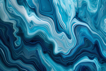 Dynamic Blue Abstract Marble Waves