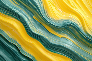 Yellow and Teal Abstract Marbled Texture Design
