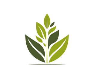 green plant icon. eco, sprout, spring and nature symbol. vector image in flat design