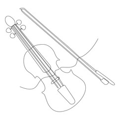 Obraz premium continuous line drawing of violin minimalist design
