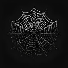 A logo illustration of a creative spider web against a black backdrop. Created with generative AI.