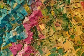 Map of agricultural fields made with LIDAR technology. GIS product made from aerial data from a drone