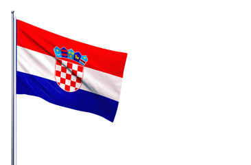 Croatia national flag isolated on white background.