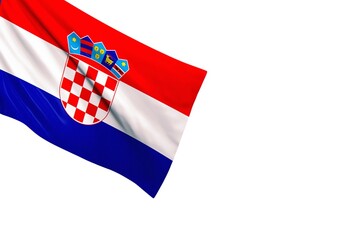 Croatia national flag isolated on white background.
