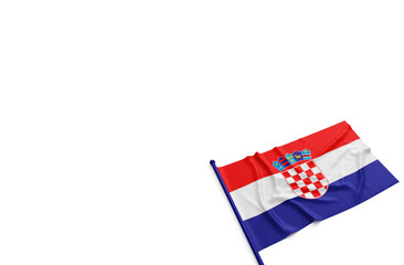 Croatia national flag isolated on white background.