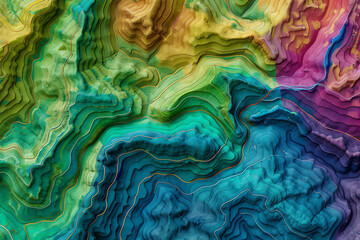 Agricultural terraces in aerial GIS data development. Map made in 3d scanning by Lidar 
