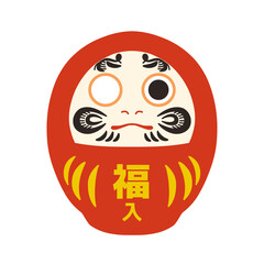 福入ダルマのイラスト(片目)