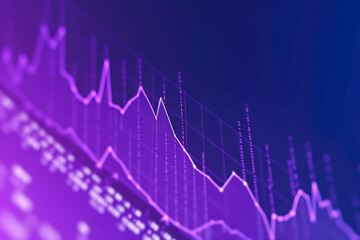 Fototapeta premium bar chart index for the past 5 years with a purple background