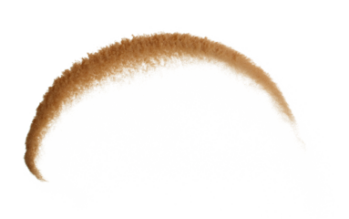 Abstract cloud fly. Yellow colored sand bend throwing curve circle in Air. Golden grain wave explode. Fine Sand circle around, White background Isolated throwing particle element object