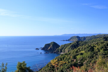 Naklejka premium 横浪半島の海岸景観 冬 （高知県）