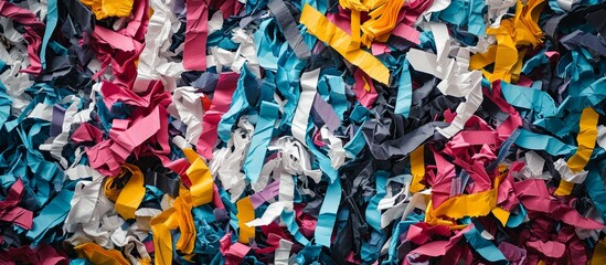 Fototapeta na wymiar Shredded Paper Background: A Captivating Blend of Shredded Paper Creates an Engaging Visual Background