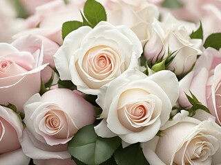 Bouquet of pink roses. Wedding background with gentle pink rose flowers
