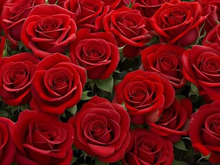 Obraz premium Red roses close up. Bouquet of red roses