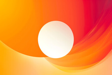 background with a gradient of orange and yellow, with a white circle in the center
