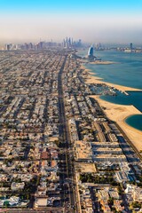 Jumeirah beach aerial view, Dubai UAE