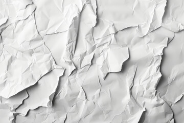 Crumpled and torn white paper texture - obrazy, fototapety, plakaty