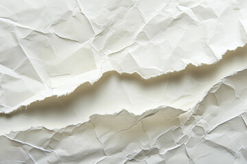 Crumpled and torn white paper texture
