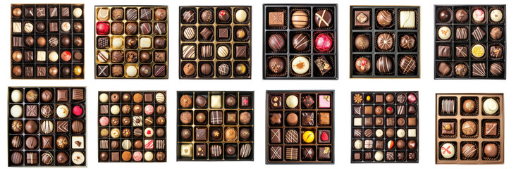 set of luxury chocolate candy boxes