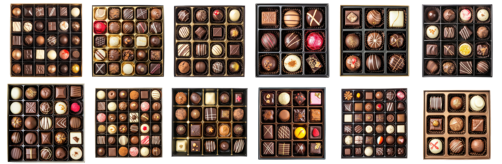 set of luxury chocolate candy boxes
