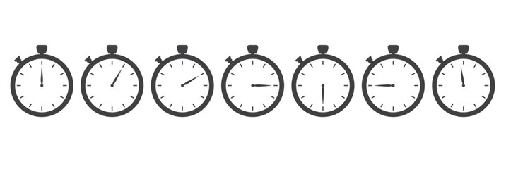 Stopwatch and Timer icon set. Stopwatch icons set on Transparent background. Timer symbol vector illustration.