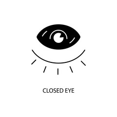 Obraz premium closed eye concept line icon. Simple element illustration. closed eye concept outline symbol design.