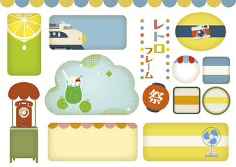 ノスタルジックなバナー 昭和レトロで彩るタイトルフレーム（テキストなし）